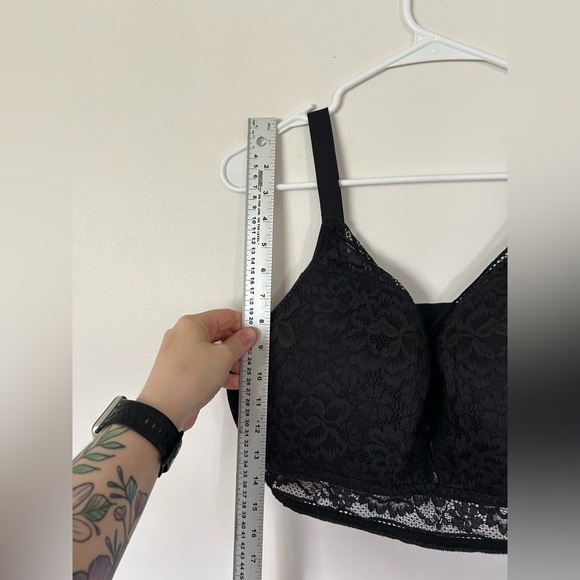 Knix Lace Longline Bra Size XXXXL+ Gilded Black Wireless Lightly Padded - Picture 3 of 8